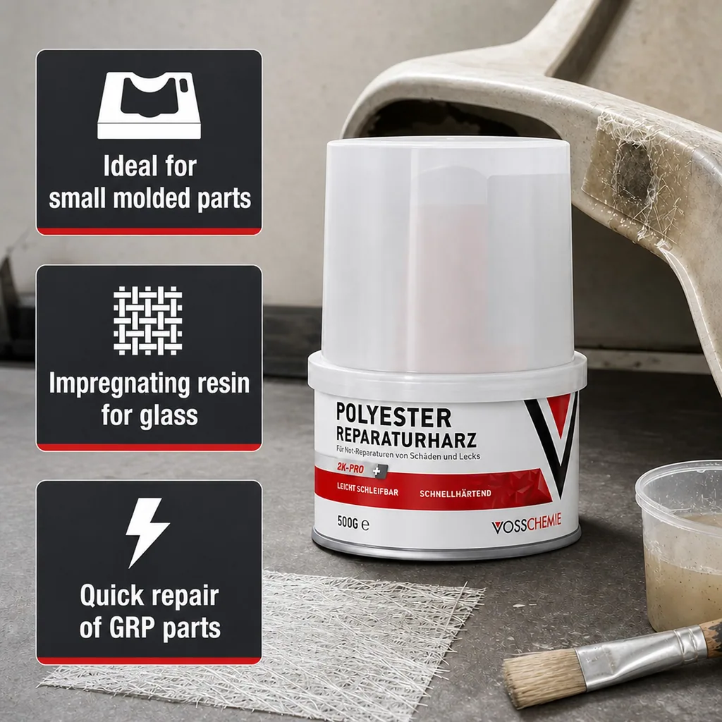 Polyester Resin, Resin Repair, 500 g, Fiberglass Resin, Polyester Repair