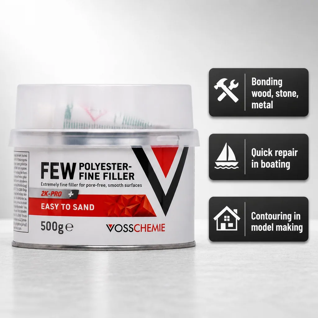 Polyester filler, 2K filler, auto body filler, fine filler 500 g