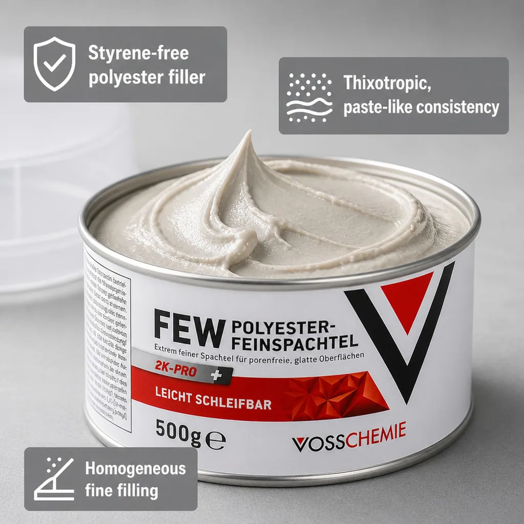Polyester filler, 2K filler, auto body filler, fine filler 500 g