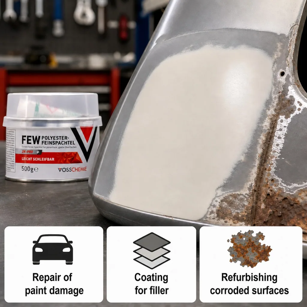 Polyester filler, 2K filler, auto body filler, fine filler 500 g