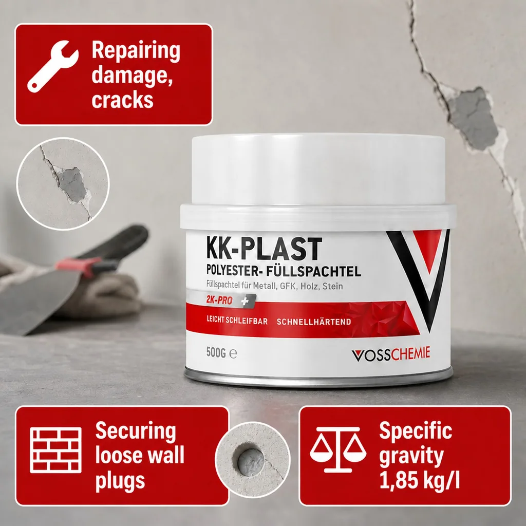 Polyester Filler 500 g, Body Filler, Auto Body Filler, Car Body Filler, 2K Filler, Plastic Filler
