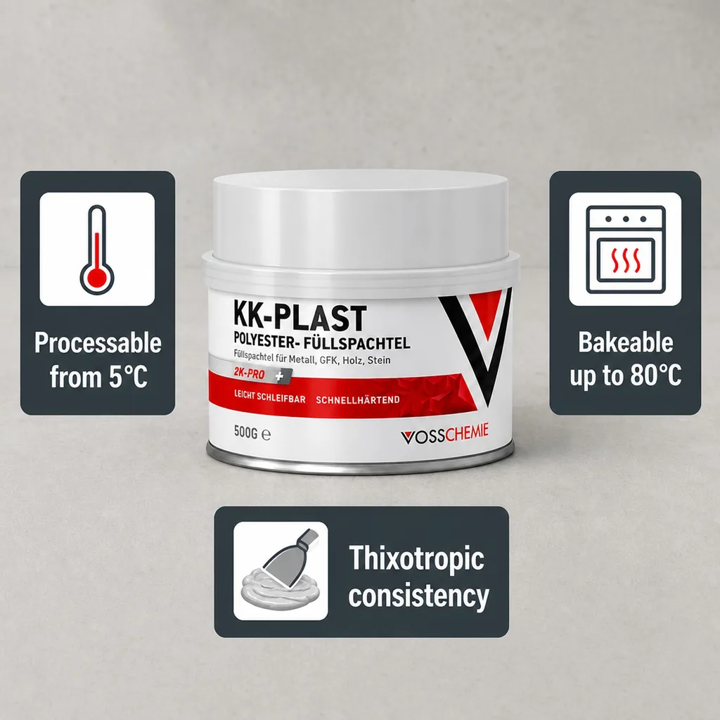 Polyester Filler 500 g, Body Filler, Auto Body Filler, Car Body Filler, 2K Filler, Plastic Filler
