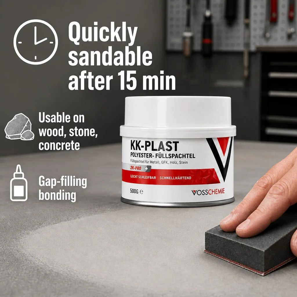 Polyester Filler 500 g, Body Filler, Auto Body Filler, Car Body Filler, 2K Filler, Plastic Filler