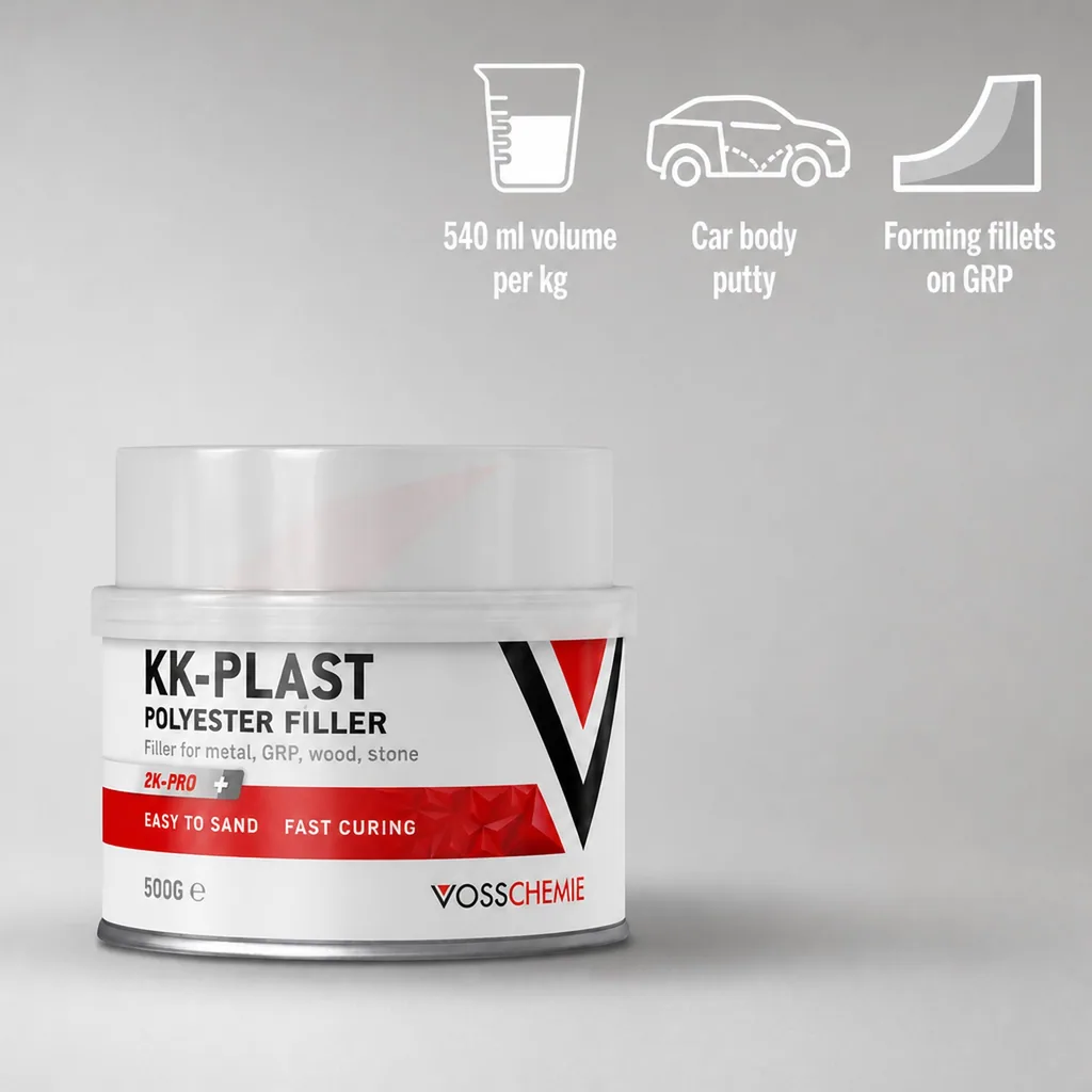 Polyester Filler 500 g, Body Filler, Auto Body Filler, Car Body Filler, 2K Filler, Plastic Filler
