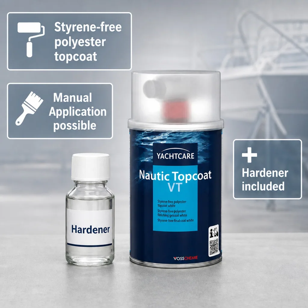 Marine Topcoat, 500 g, White Topcoat, Boat Paint, Final Coat