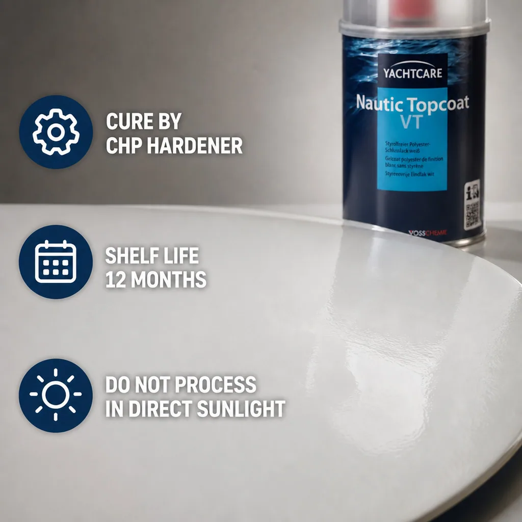 Marine Topcoat, 500 g, White Topcoat, Boat Paint, Final Coat