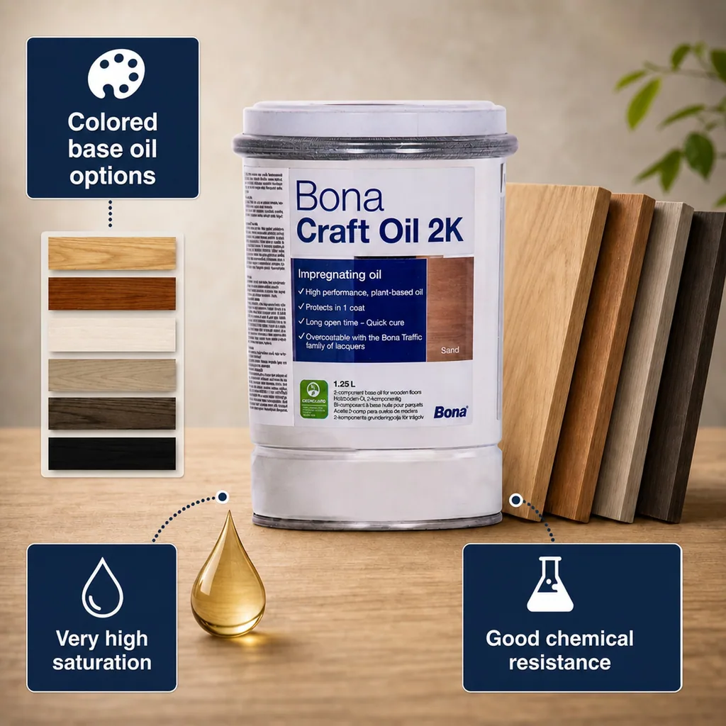 Wood Oil, 2K Wood Oil, Sand Wood Stain, 1.25 Liter, Wood Finish, Floor Finish