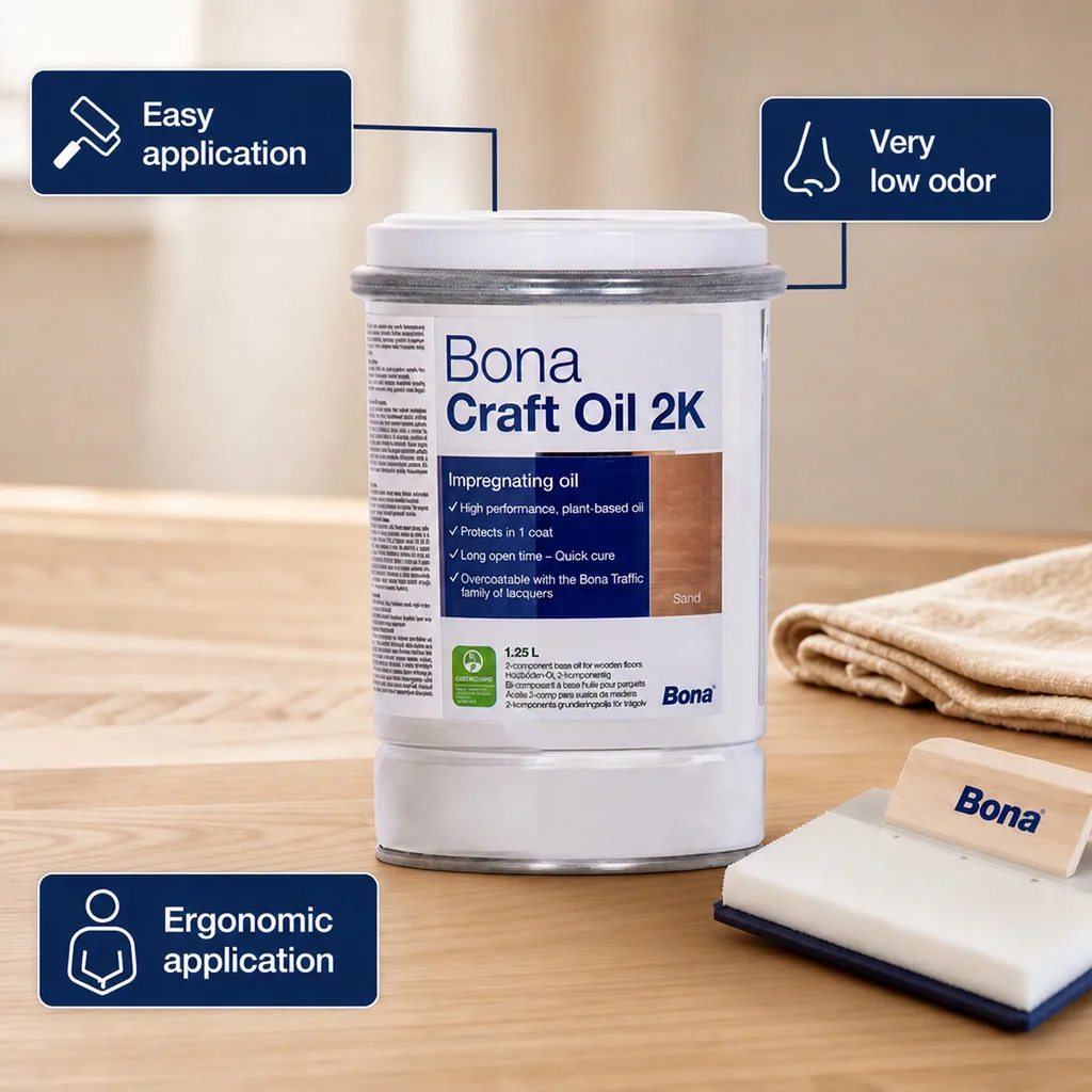 Wood Oil, 2K Wood Oil, Sand Wood Stain, 1.25 Liter, Wood Finish, Floor Finish