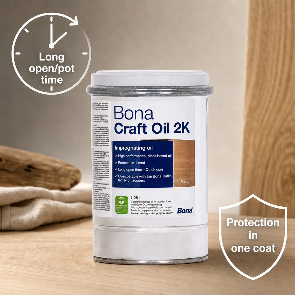 Wood Oil, 2K Wood Oil, Sand Wood Stain, 1.25 Liter, Wood Finish, Floor Finish