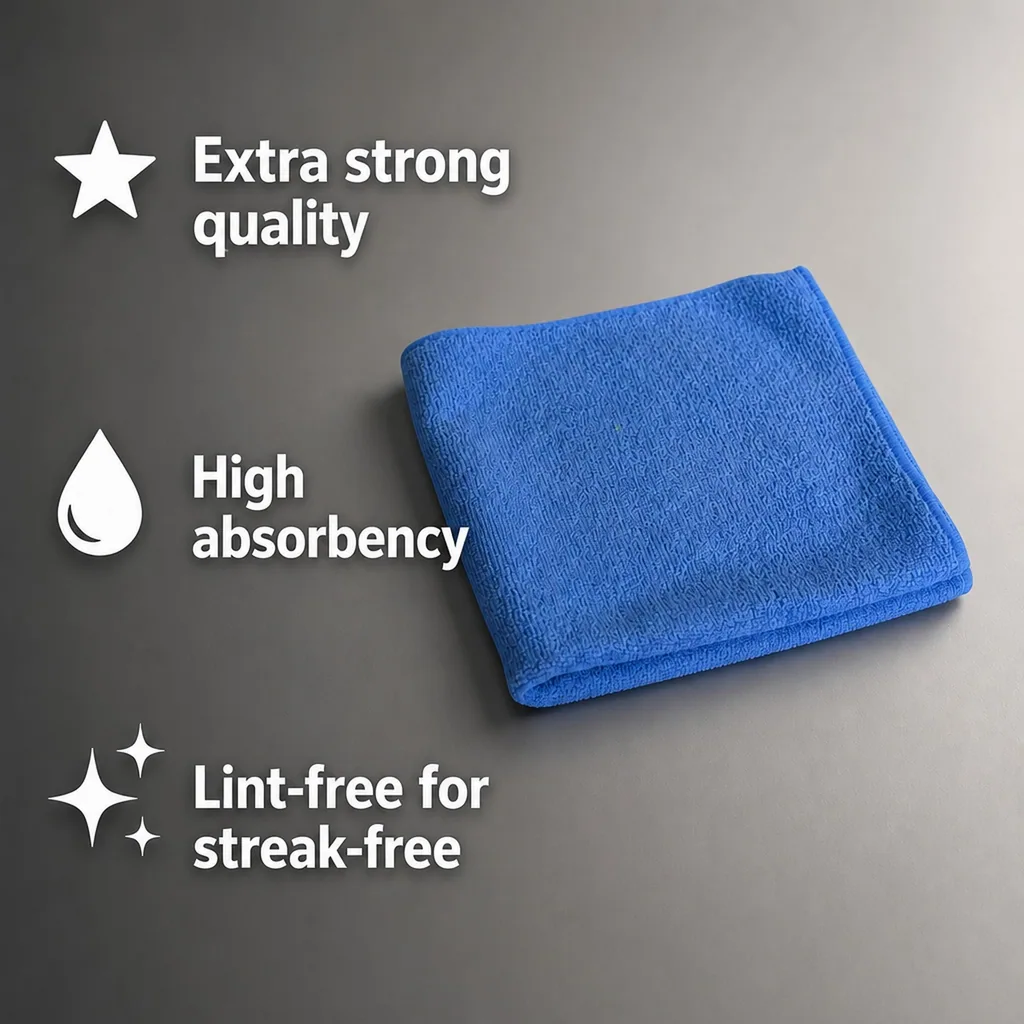 Microfiber cloths, 20 Pack, blue, 40 x 40 cm, extra strong quality, cleaning cloths