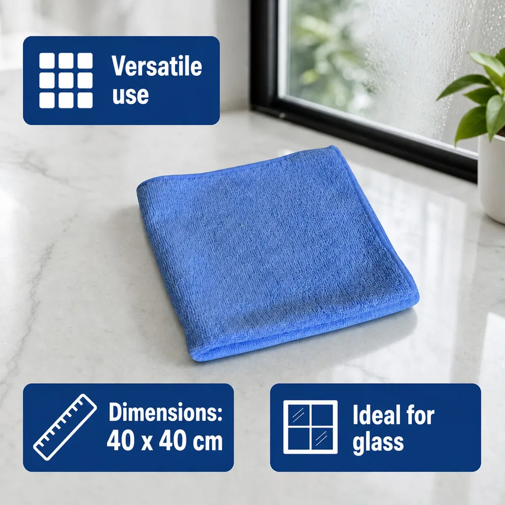 Microfiber cloths, 20 Pack, blue, 40 x 40 cm, extra strong quality, cleaning cloths