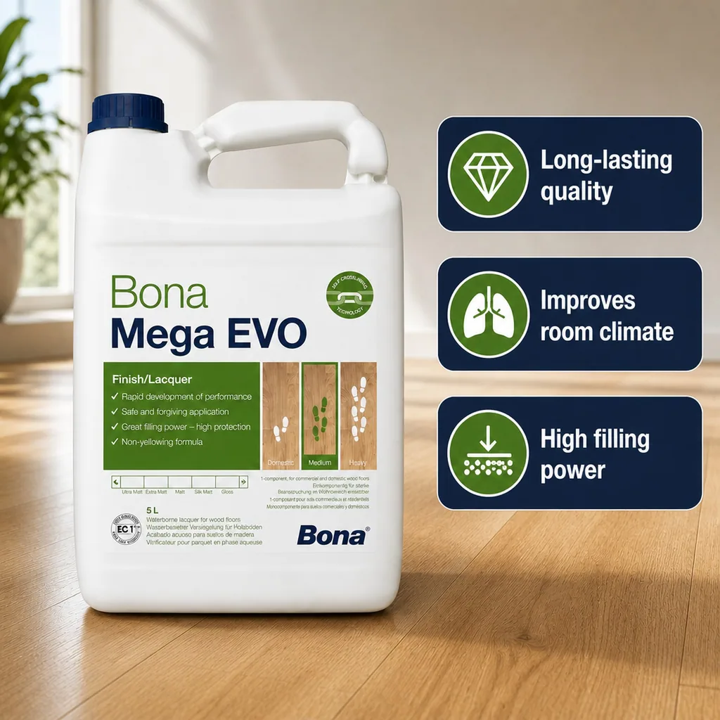Floor Sealant, Wood Floor Finish, 5 Liter  MEGA EVO