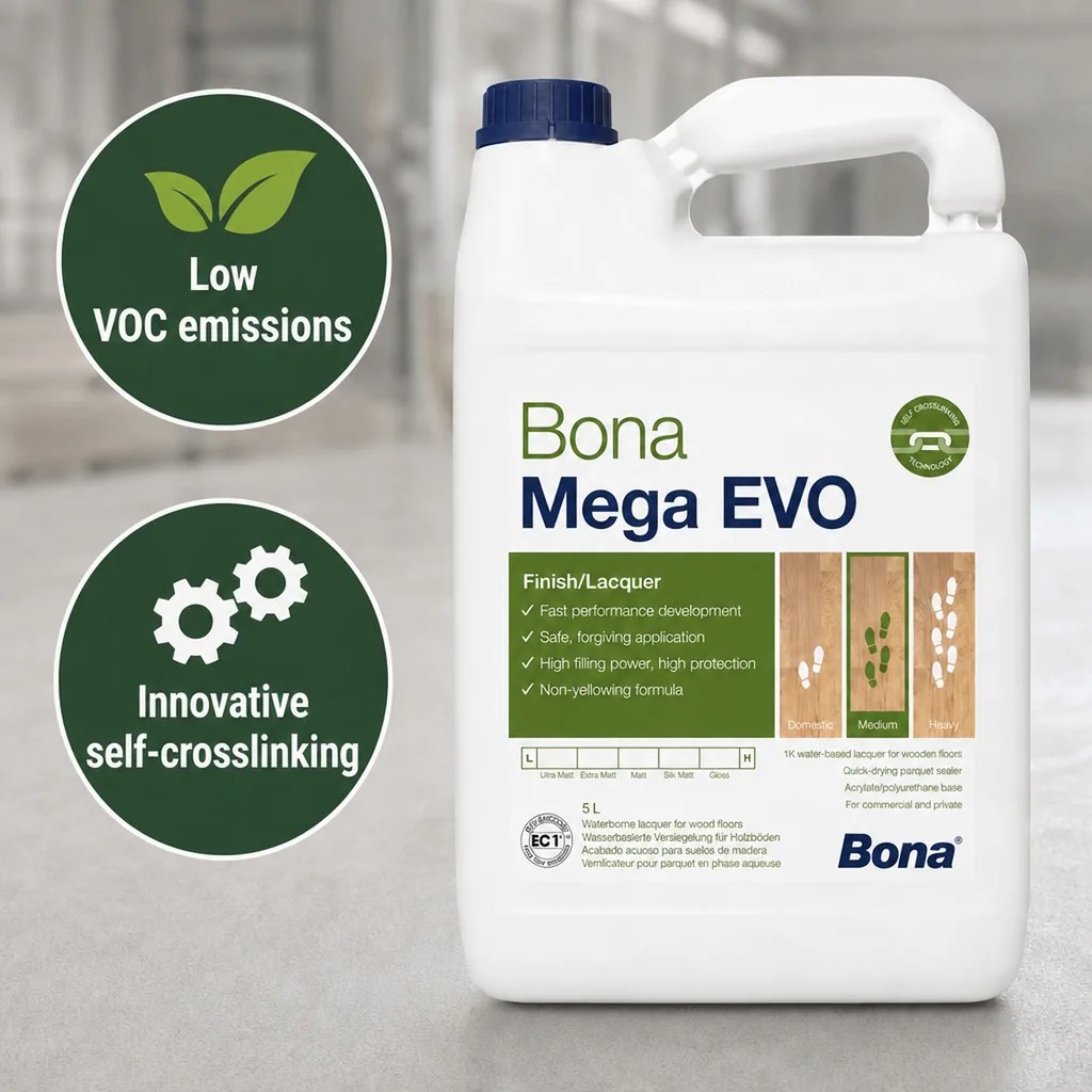 Floor Sealant, Wood Floor Finish, 5 Liter  MEGA EVO