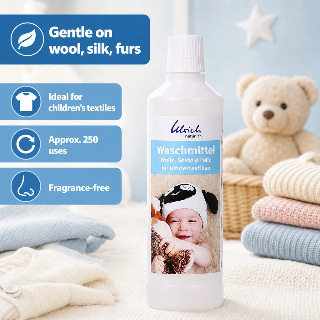 Baby Laundry Detergent, 500 ml liquid, Gentle Laundry Detergent, Wool, Silk & Furs