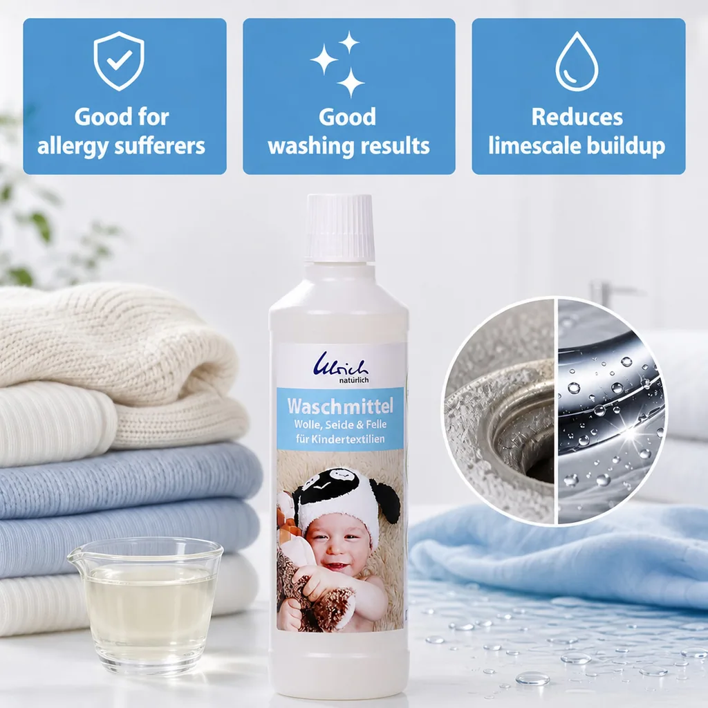 Baby Laundry Detergent, 500 ml liquid, Gentle Laundry Detergent, Wool, Silk & Furs