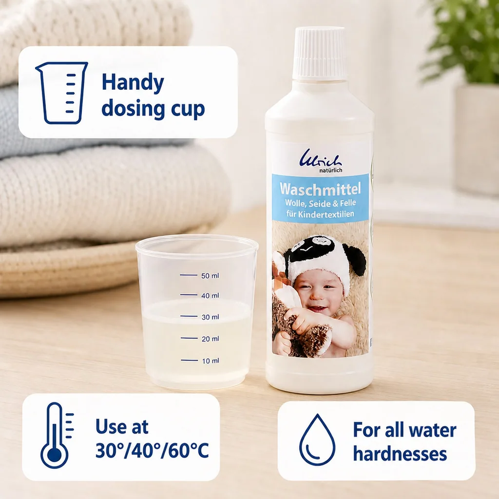 Baby Laundry Detergent, 500 ml liquid, Gentle Laundry Detergent, Wool, Silk & Furs
