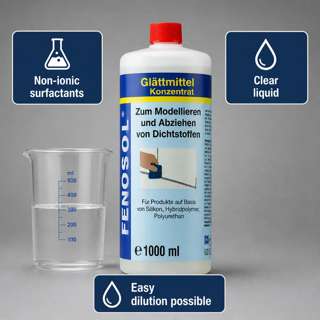 Sealant smoothing tool, Sealant finishing solution, 1000 ml sealant modeling concentrate