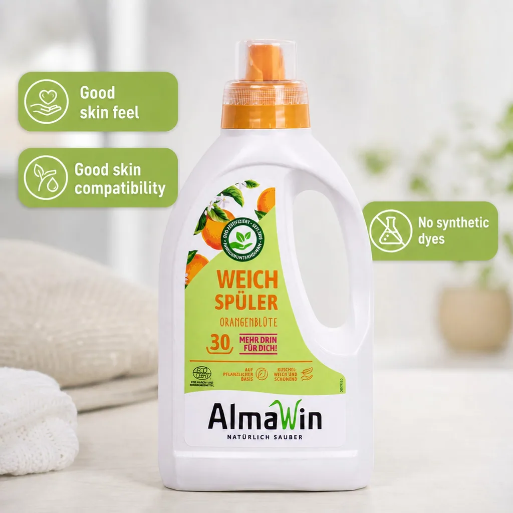 Fabric Softener, 750 ml, Natural Fabric Softener, Orange Blossom