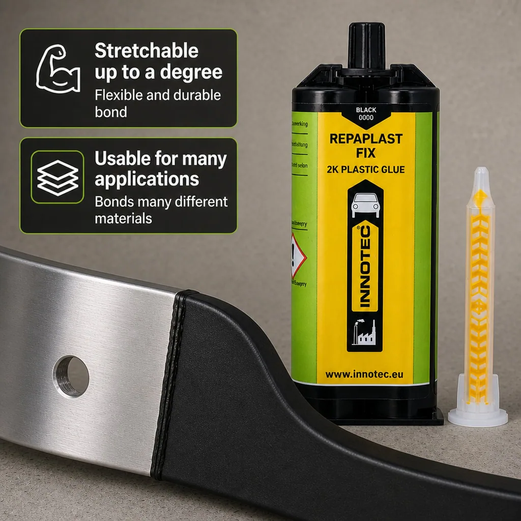 Epoxy Repair, Plastic Repair, Automotive Plastic Repair, Bumper Repair Kit, 50 ml Black Epoxy, Doppelkartusche
