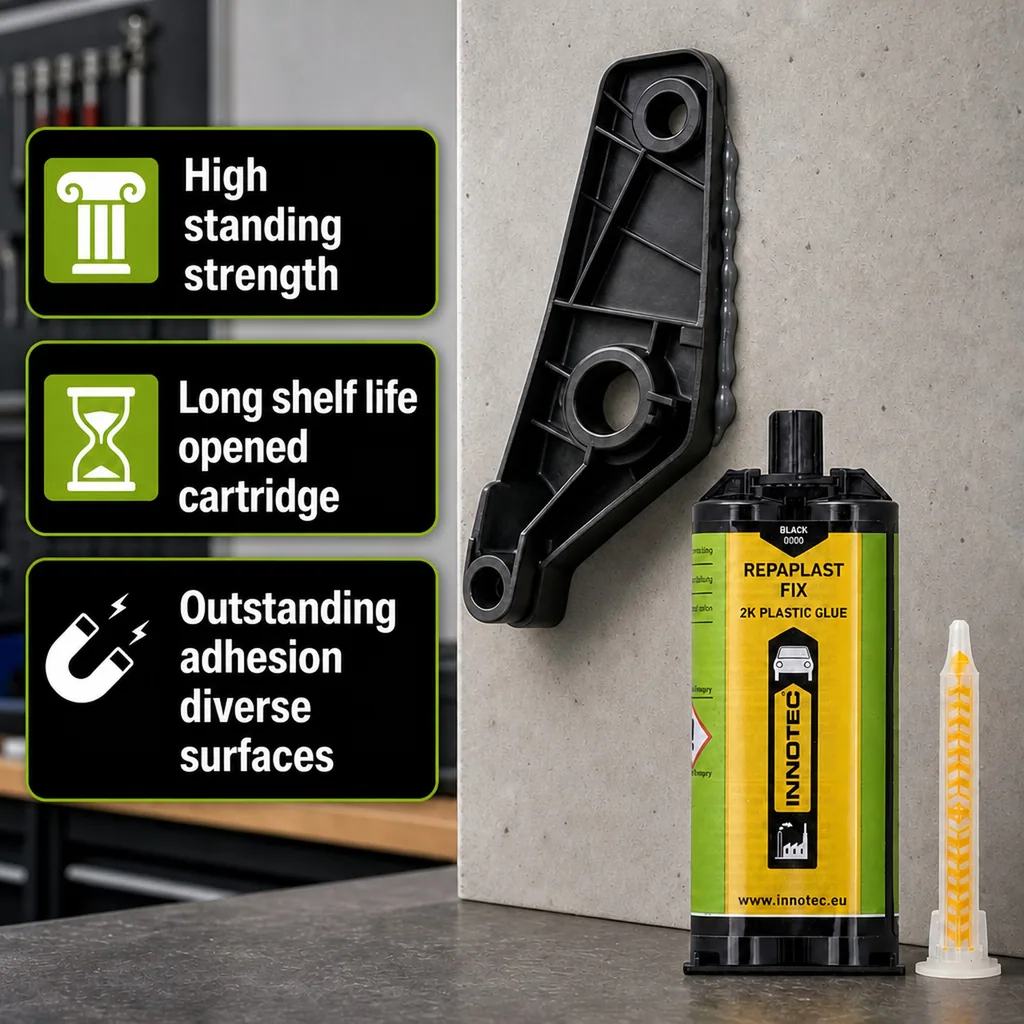 Epoxy Repair, Plastic Repair, Automotive Plastic Repair, Bumper Repair Kit, 50 ml Black Epoxy, Doppelkartusche