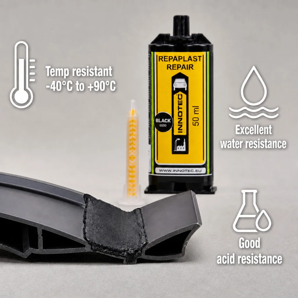 Plastic Repair 50 ml, Black Plastic Repair Cartridge