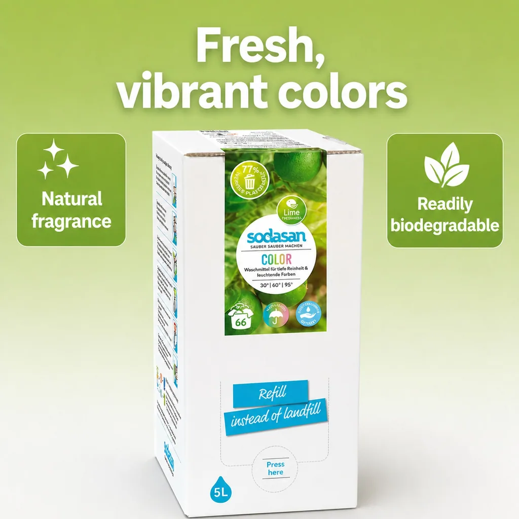 Color Laundry Detergent, Liquid Laundry Detergent, Natural, 5 Liter Lime Laundry Detergent