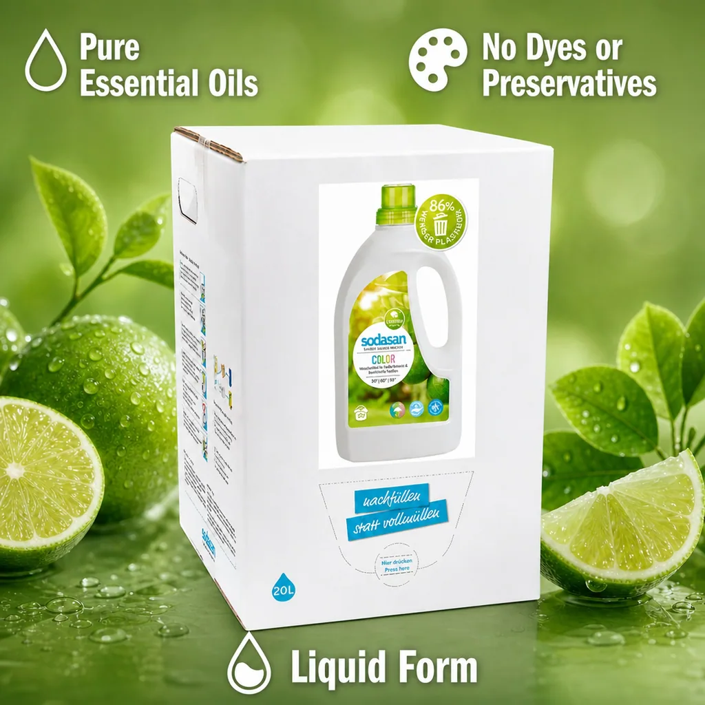 Color Liquid Laundry Detergent, Lime, 20 Liter Bulk Laundry Detergent, Natural, Color Safe