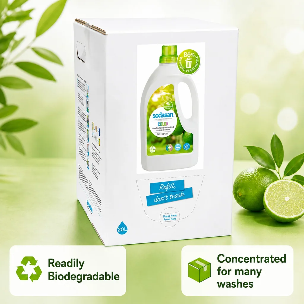 Color Liquid Laundry Detergent, Lime, 20 Liter Bulk Laundry Detergent, Natural, Color Safe