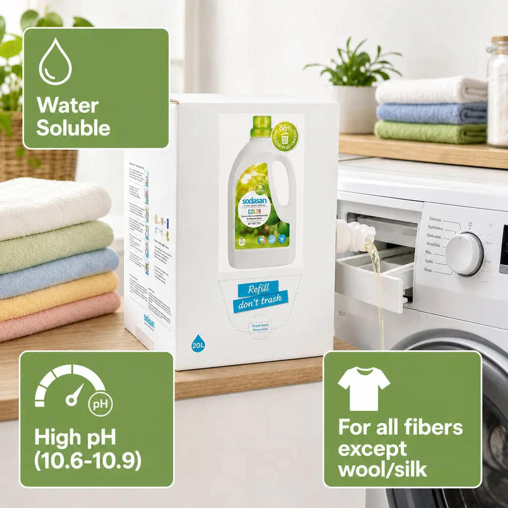 Color Liquid Laundry Detergent, Lime, 20 Liter Bulk Laundry Detergent, Natural, Color Safe