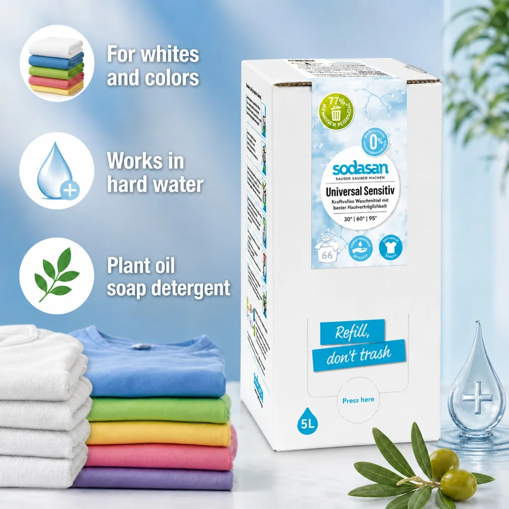 Sensitive Laundry Detergent 5 Liter, Universal Laundry Detergent, sensitive skin