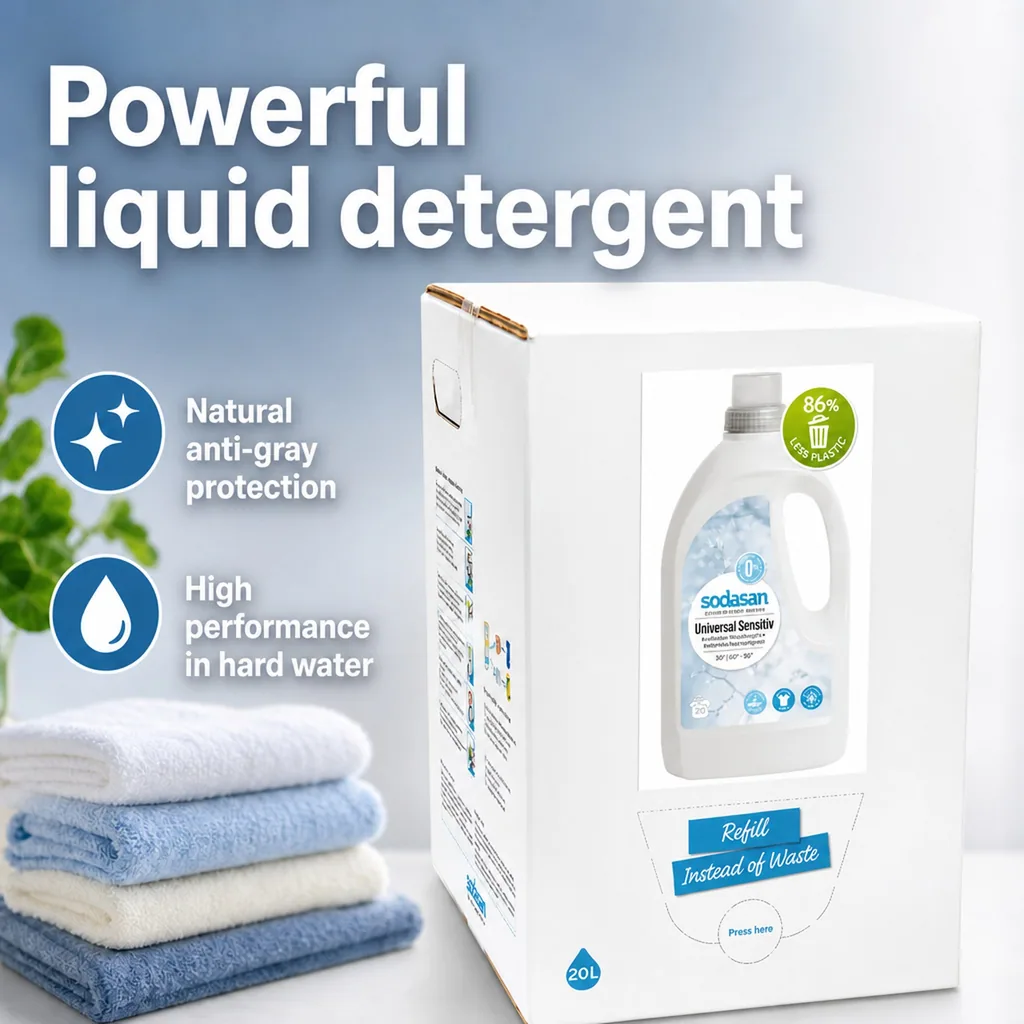 Sensitive laundry detergent, universal laundry detergent, 20 liter, eco friendly laundry detergent
