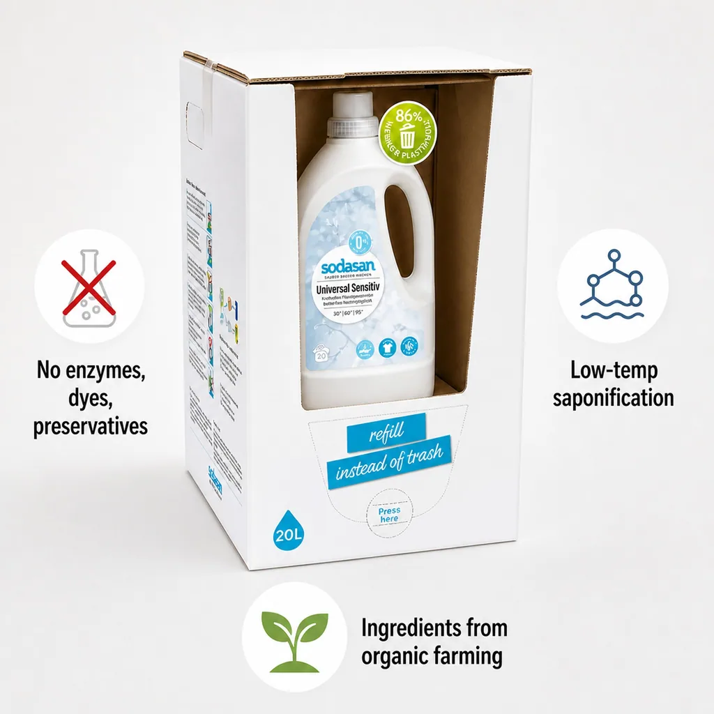 Sensitive laundry detergent, universal laundry detergent, 20 liter, eco friendly laundry detergent