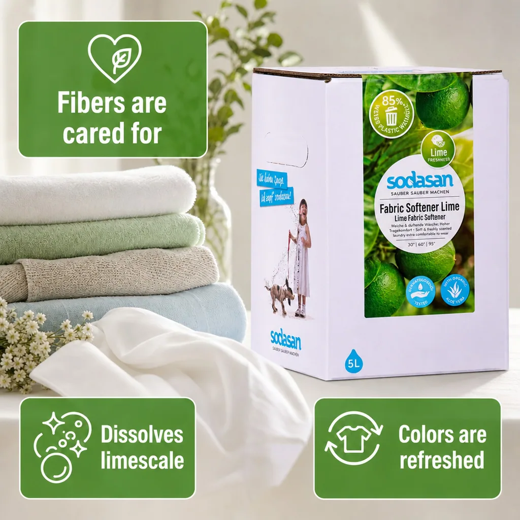 Fabric Softener, Lime, 5 Liter Bag in Box, natural fabric softener
