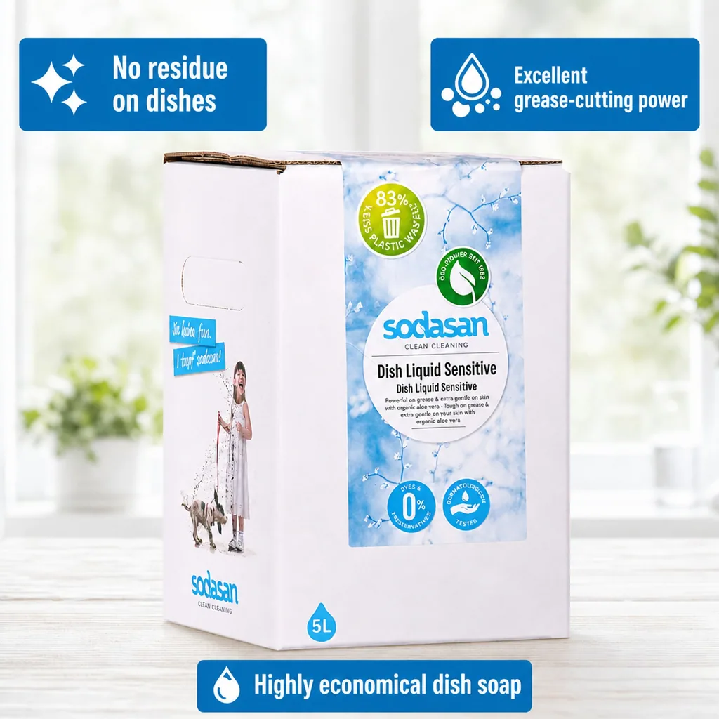Dish Soap, Sensitive Skin, 5 Liter, Bulk Dish Soap, Eco Friendly, Unscented