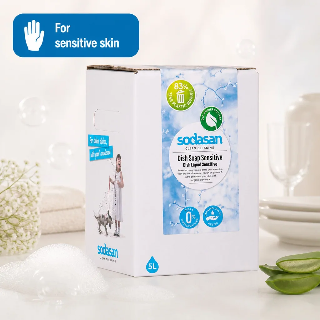Dish Soap, Sensitive Skin, 5 Liter, Bulk Dish Soap, Eco Friendly, Unscented