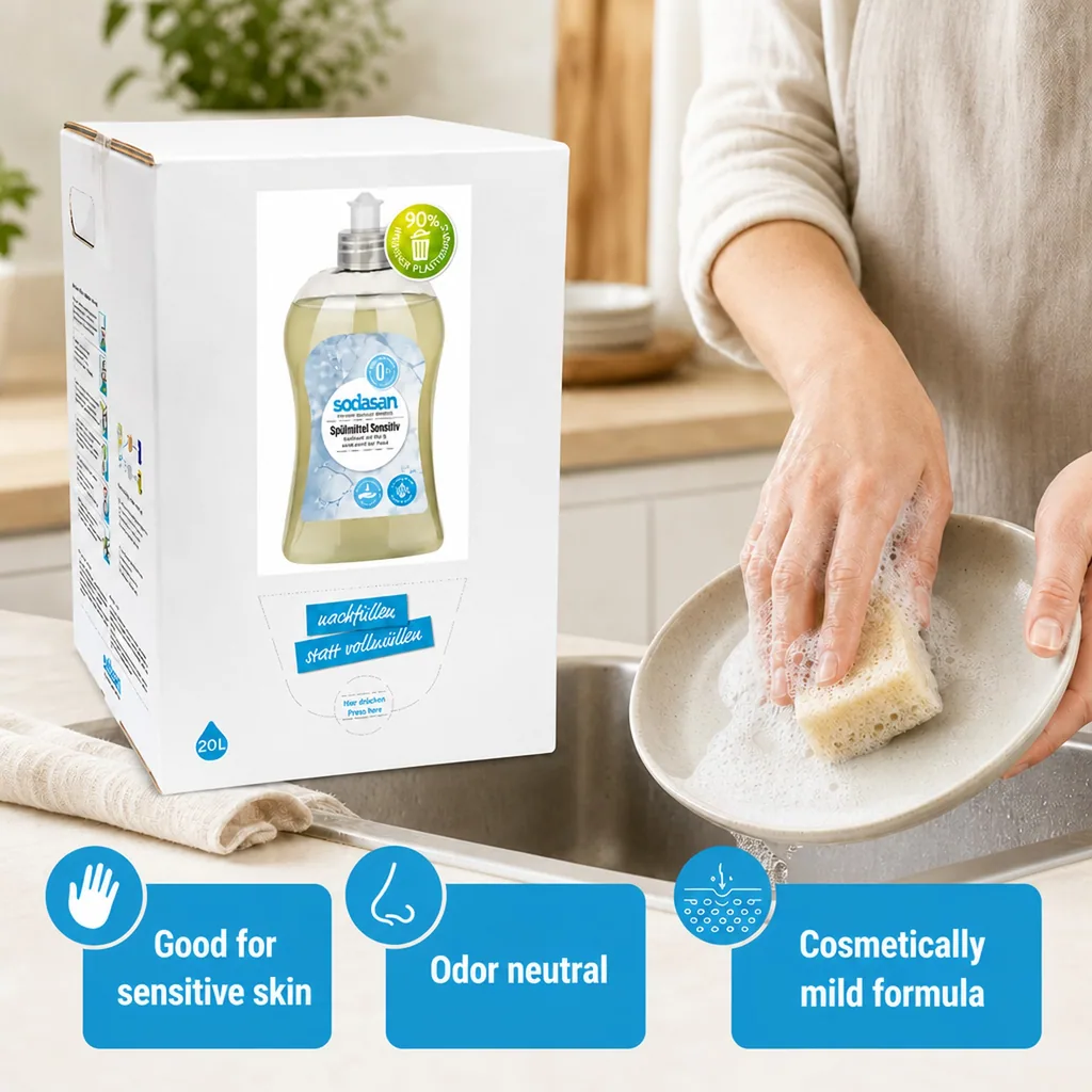 Dish soap, Sensitive, 20 Liter Bulk Dish Soap, Fragrance Free