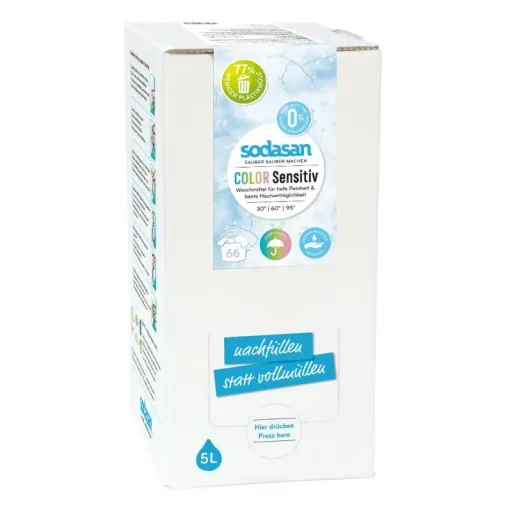 Sensitive liquid laundry detergent, color liquid detergent, 5 Liter, for sensitive skin, eco friendly