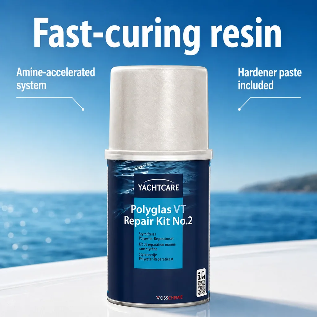 Fiberglass Repair Kit, Polyglas VT Repair Kit No.2 800 g, Boat Repair Kit, Yacht Repair Kit