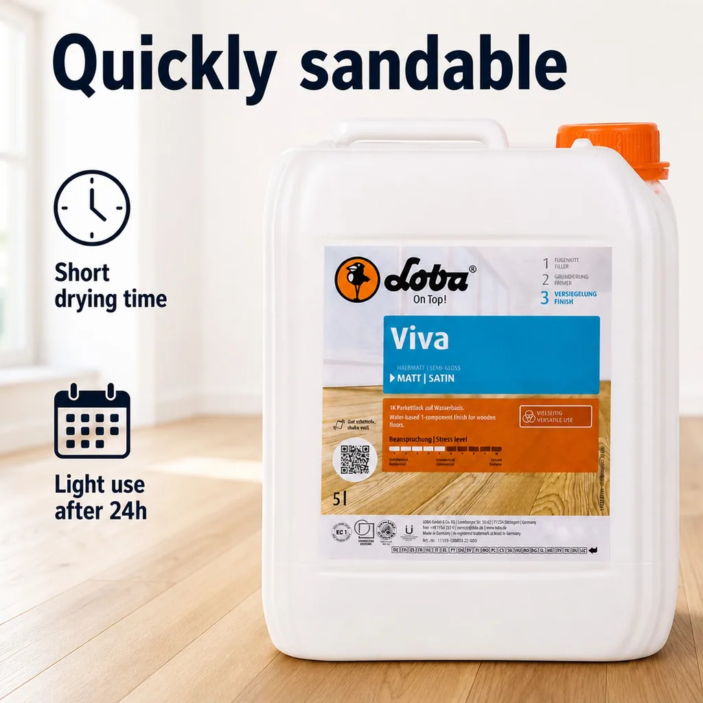 Parquet Lacquer 5 Liter, matt 1K, Floor Finish
