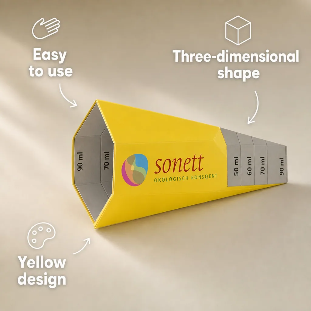 Laundry Detergent Dispenser, Cardboard Dispenser, yellow, 1 Stck.