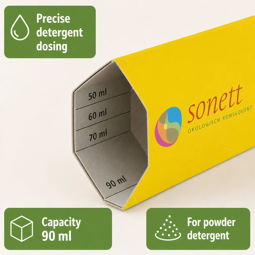 Laundry Detergent Dispenser, Cardboard Dispenser, yellow, 1 Stck.