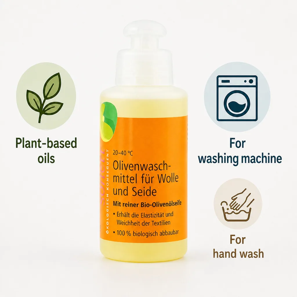 Wool and silk detergent, delicate detergent, liquid detergent for wool, 120 ml