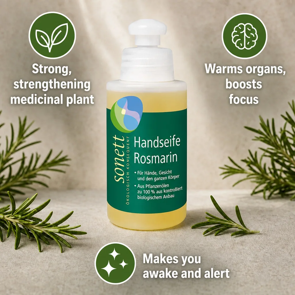 Hand Soap, Rosemary Hand Soap, 120 ml Sample Size Liquid Hand Soap