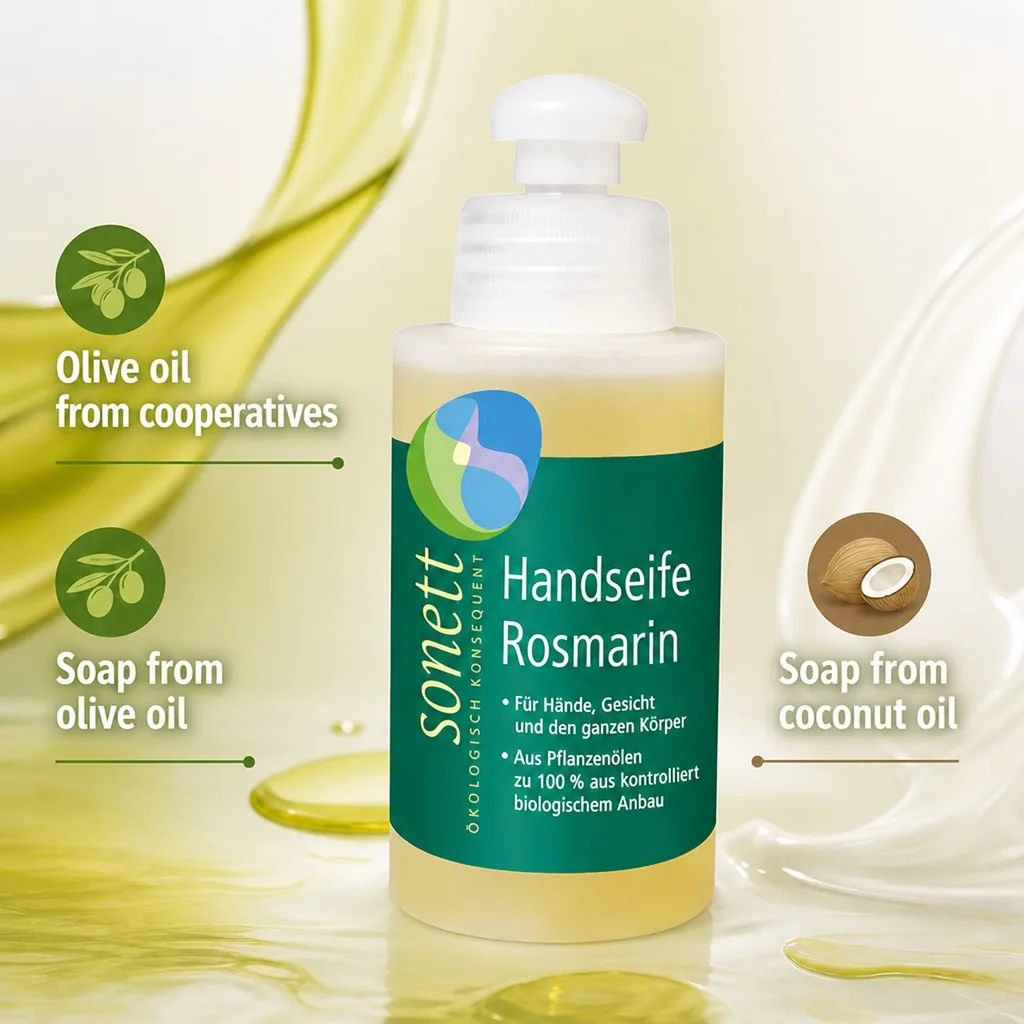 Hand Soap, Rosemary Hand Soap, 120 ml Sample Size Liquid Hand Soap