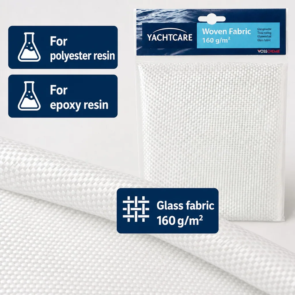 Woven Fiberglass Fabric, Fiberglass Cloth, 160 gsm, Fiberglass Repair Fabric, Woven Cloth, 1.0 m²