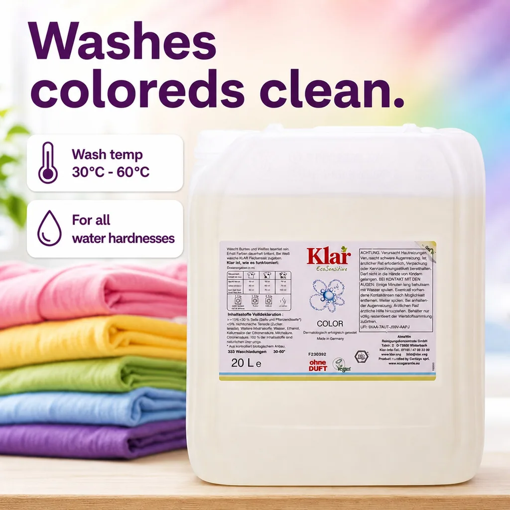 Color Liquid Laundry Detergent 20 Liter, fragrance free laundry detergent, color safe laundry detergent