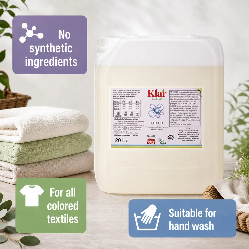 Color Liquid Laundry Detergent 20 Liter, fragrance free laundry detergent, color safe laundry detergent