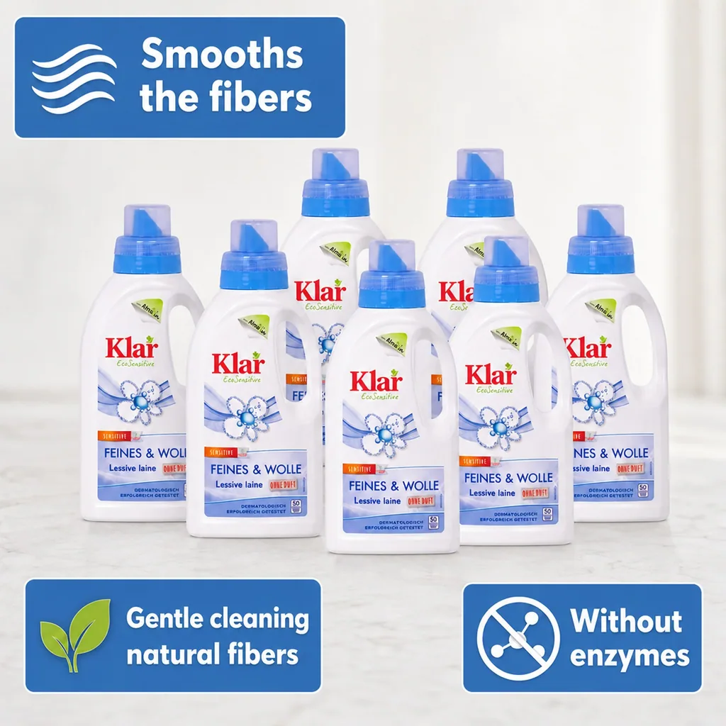 Laundry Detergent 6 x 500 ml, Fragrance Free Detergent, Delicate Detergent