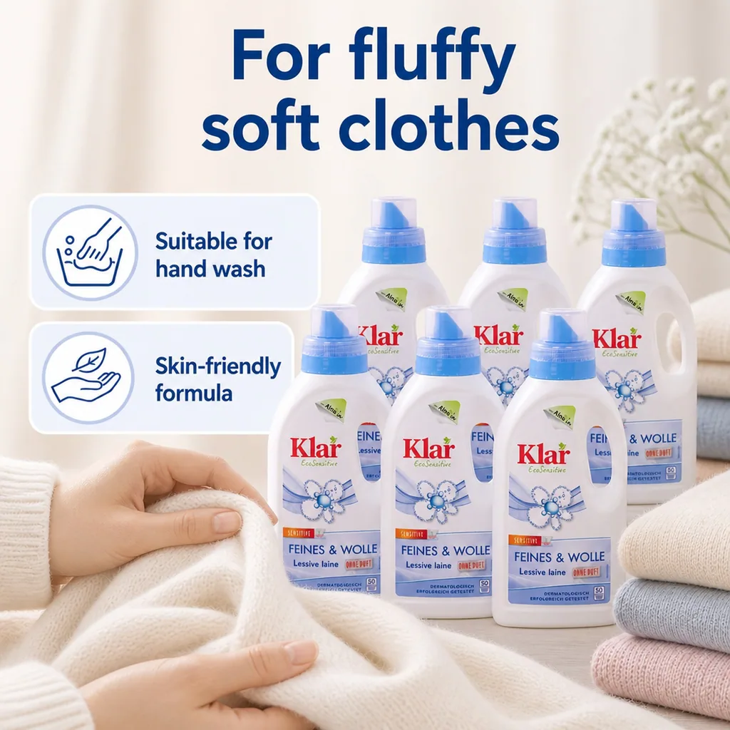 Laundry Detergent 6 x 500 ml, Fragrance Free Detergent, Delicate Detergent