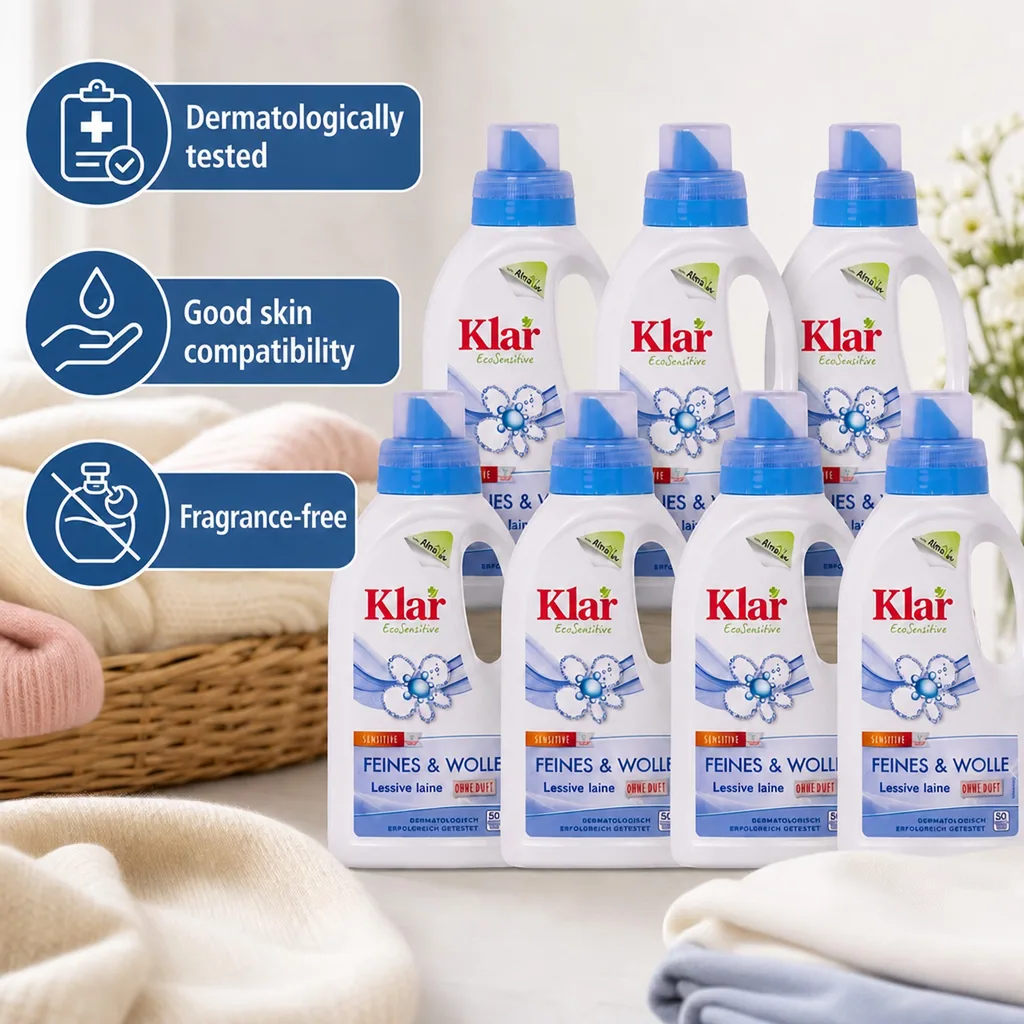Laundry Detergent 6 x 500 ml, Fragrance Free Detergent, Delicate Detergent